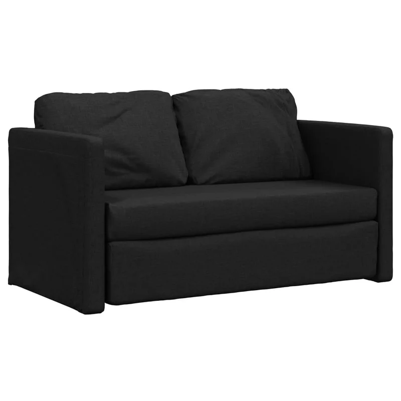 vidaXL - Bodensofa, Boden Sofa, Bodencouch, Bodensofa mit Schlaffunktion, 112x60x55cm(112x174x55cm), Tragfähigkeit pro Sitz 110 kg, Stoff, Schwarz