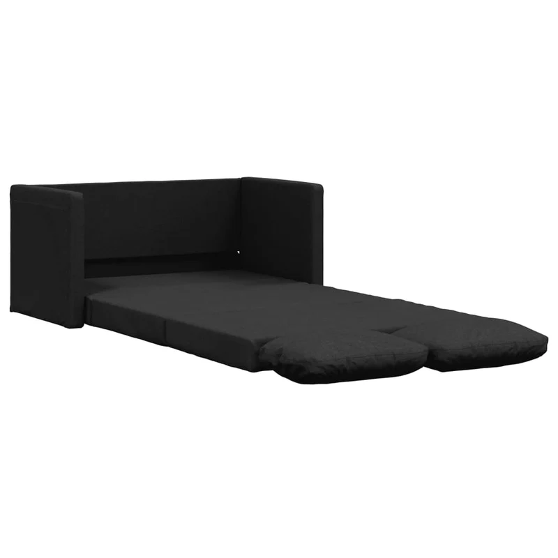 vidaXL - Bodensofa, Boden Sofa, Bodencouch, Bodensofa mit Schlaffunktion, 112x60x55cm(112x174x55cm), Tragfähigkeit pro Sitz 110 kg, Stoff, Schwarz