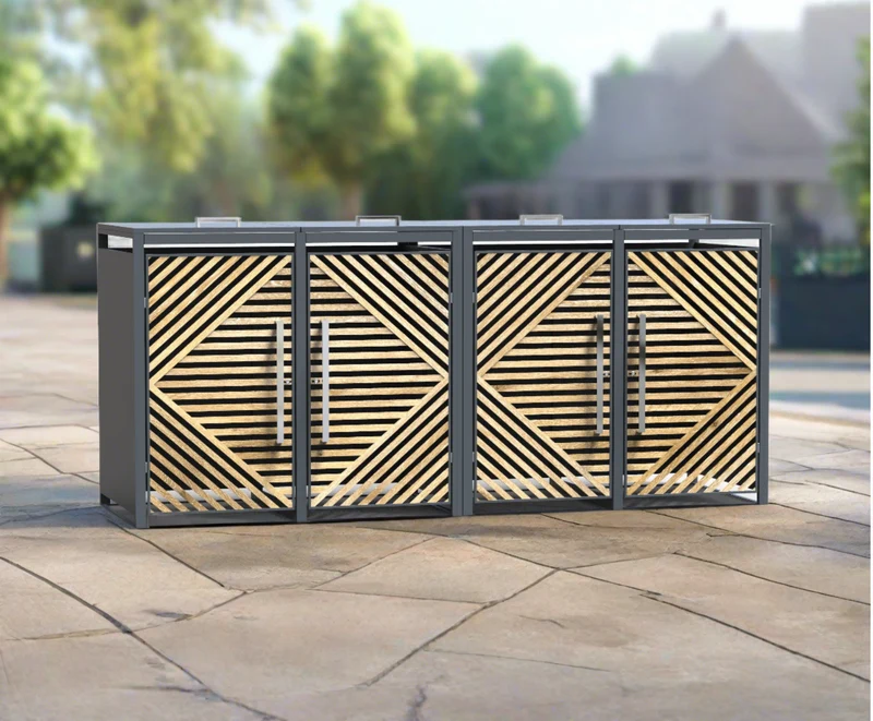 NEU!! KARO Design Mülltonnenbox, 4er Modell