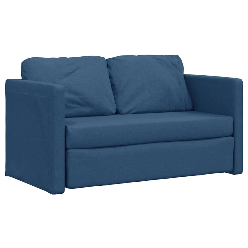 vidaXL - Bodensofa, Bodencouch, Bodensofa mit Schlaffunktion, 112 x60x55cm (112x174x55cm), Tragfähigkeit (pro Sitz) 110 kg, Stoff, Blau