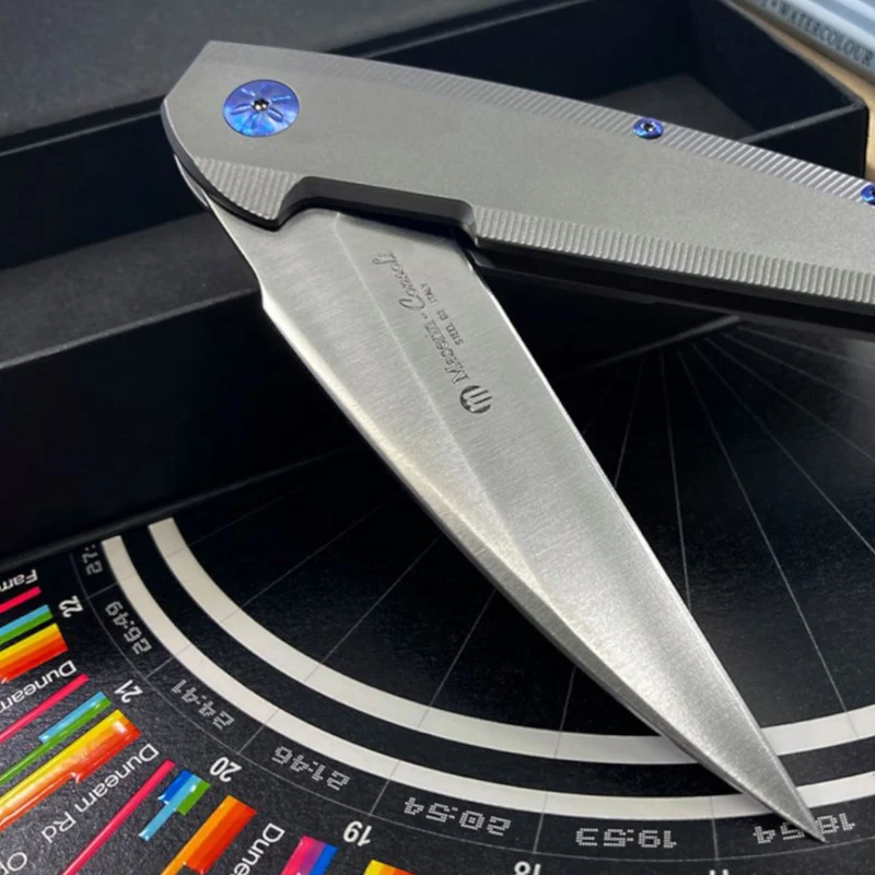 Maserin SOLAR – Gentleman-Klappmesser mit D2-Klinge, Titangriff, Flipper, Kugellager und Frame-Lock, Made in Italy