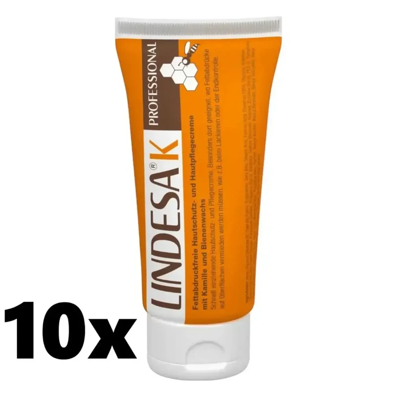LINDESA® K PROFESSIONAL Hautschutzcreme 10 Stück 100 ml Tube