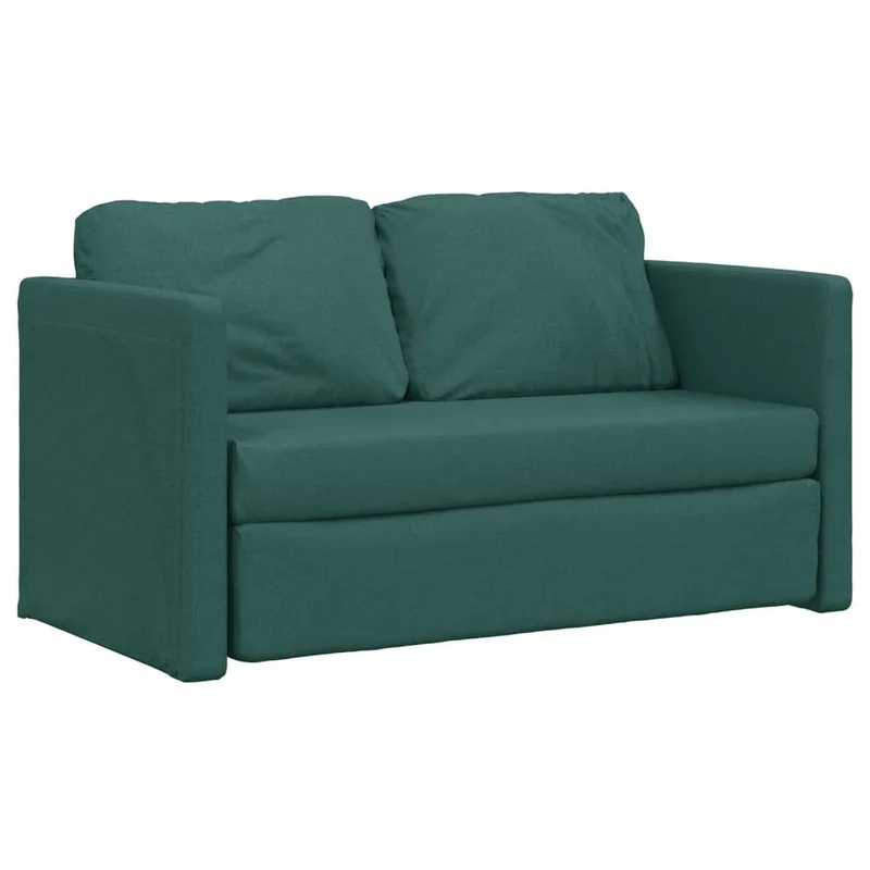 vidaXL - Bodensofa, Bodencouch, Bodensofa mit Schlaffunktion, 112 x60x55cm (112x174x55cm), Tragfähigkeit (pro Sitz) 110 kg, Stoff, Dunkelgrün