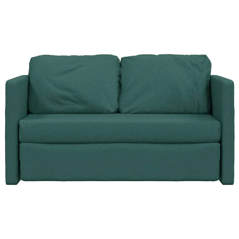 vidaXL - Bodensofa, Bodencouch, Bodensofa mit Schlaffunktion, 112 x60x55cm (112x174x55cm), Tragfähigkeit (pro Sitz) 110 kg, Stoff, Dunkelgrün