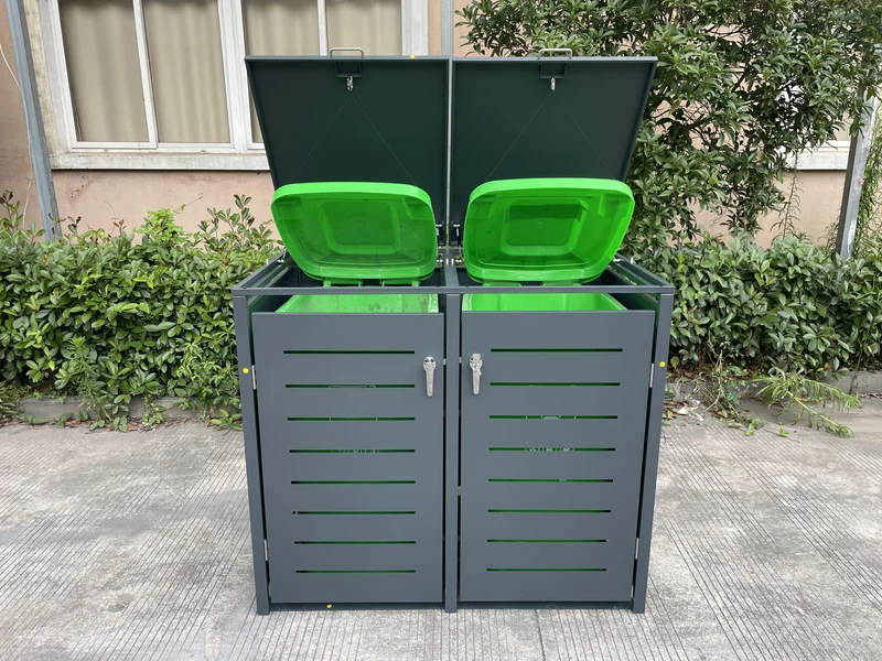 ALBA 2er Mülltonnenbox Anthrazit