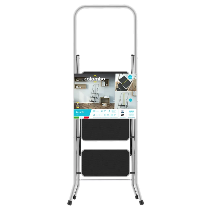 Colombo Security – Trittleiter mit 3 Stufen, TÜV-GS-zertifiziert, bis 150 kg, Made in Italy
