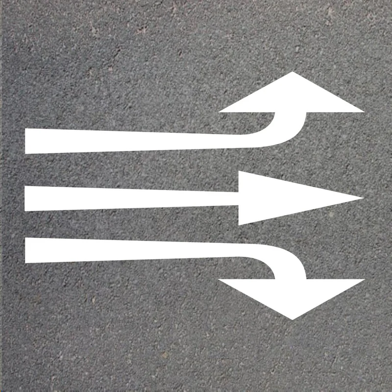 Schablone Pfeil rechts/links und geradeaus