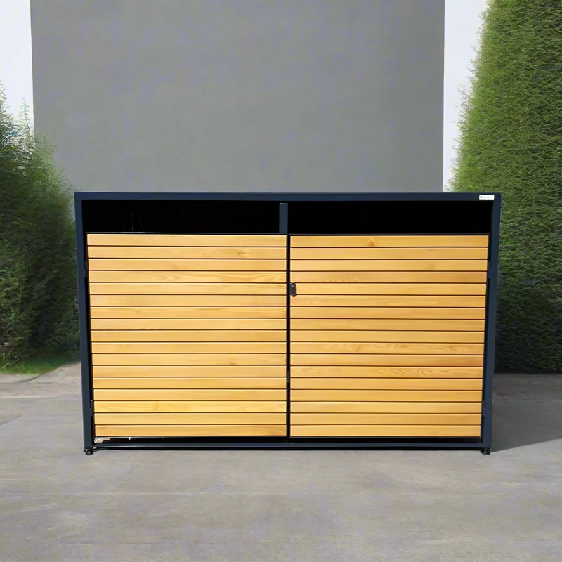 Fahrradbox für 2 Fahrräder/ Allzweckbox mit Holztüren