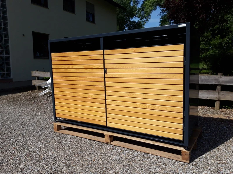 Fahrradbox für 2 Fahrräder/ Allzweckbox mit Holztüren