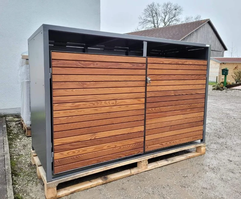 Fahrradbox für 2 Fahrräder/ Allzweckbox mit Holztüren
