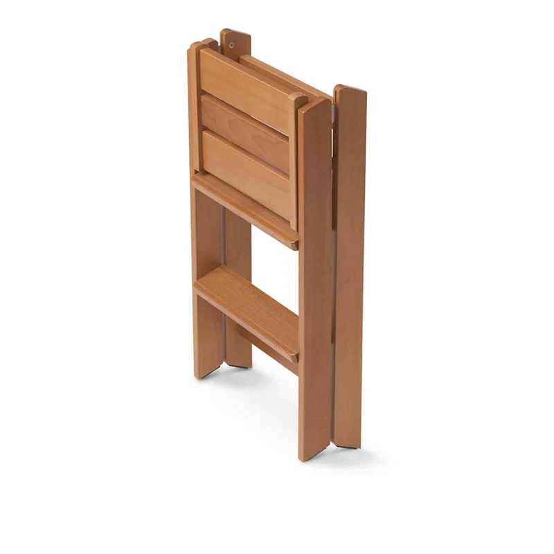 ARIT OSIMO – Klappbare Holz-Trittleiter mit 2 Stufen und breiter Plattform, Buche, Kirschbaum, Made in Italy