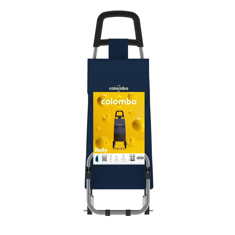 Colombo ROLLY - Einkaufstrolley, Einkaufswagen, mit Rädern, wasserdichter Tasche, 40 Liter, Blau