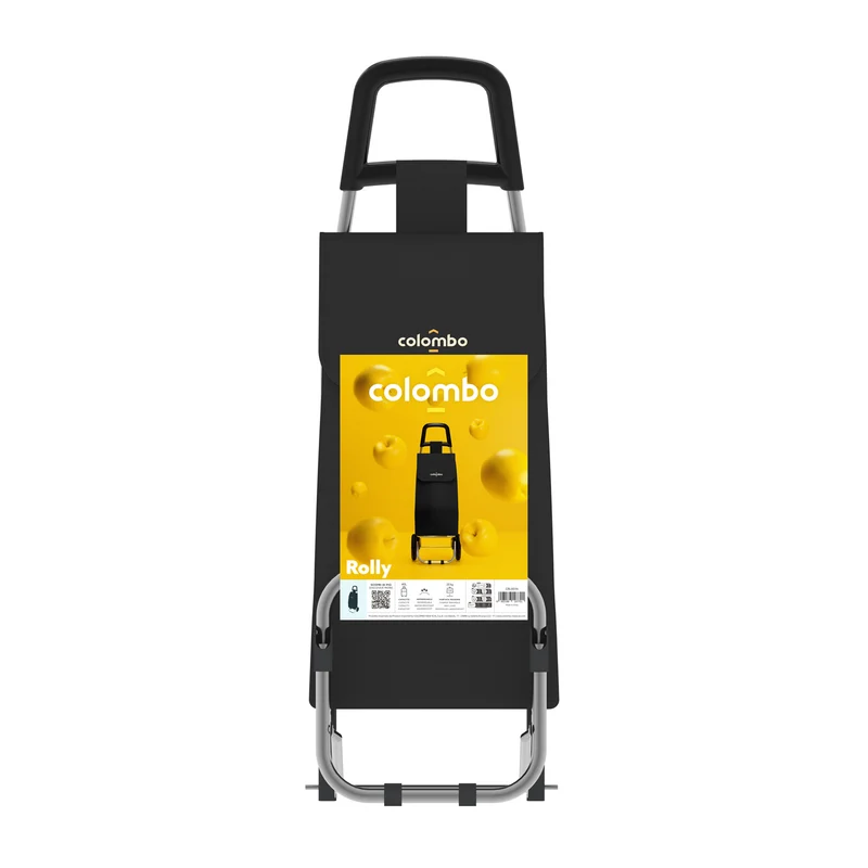 Colombo ROLLY - Einkaufstrolley, Einkaufswagen, mit Rädern, wasserdichter Tasche, 40 Liter, schwarz