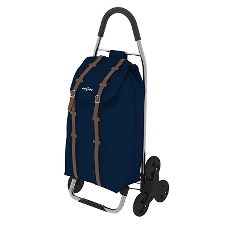 Colombo DAKAR 3 - Einkaufstrolley, Einkaufswagen, mit wasserdichter Polyester-Tasche, mit Kühlfach, große Kapazität 50 Liter, blau