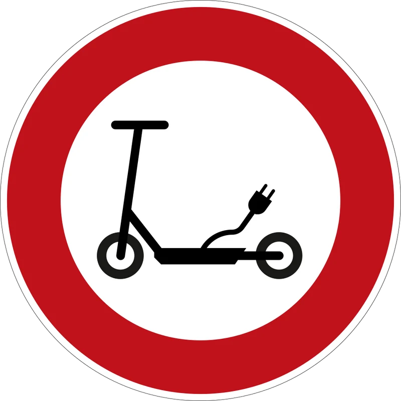 Verkehrszeichen VZ257-59 Verbot für E-Scooter - RD 600 Randform RA3