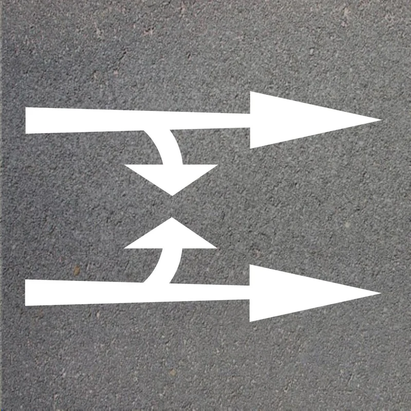 Schablone Pfeil rechts/links und geradeaus