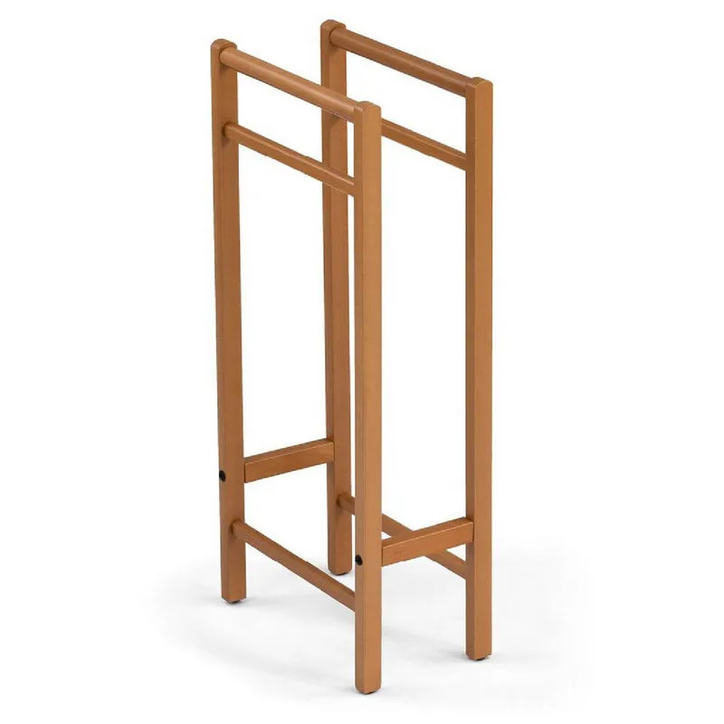 ARIT Salvi – Handtuchständer aus massiver Buche mit 2 Haltern, 34 × 19 × 77 cm, Kirschbaumfarbe