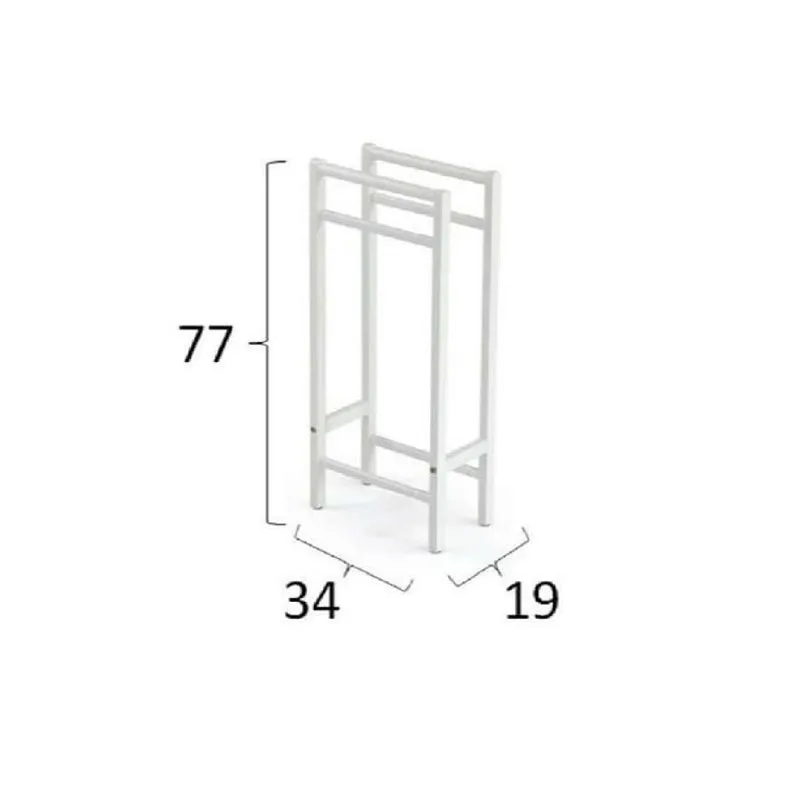 ARIT Salvi – Handtuchständer aus massiver Buche mit 2 Haltern, 34 × 19 × 77 cm, Kirschbaumfarbe