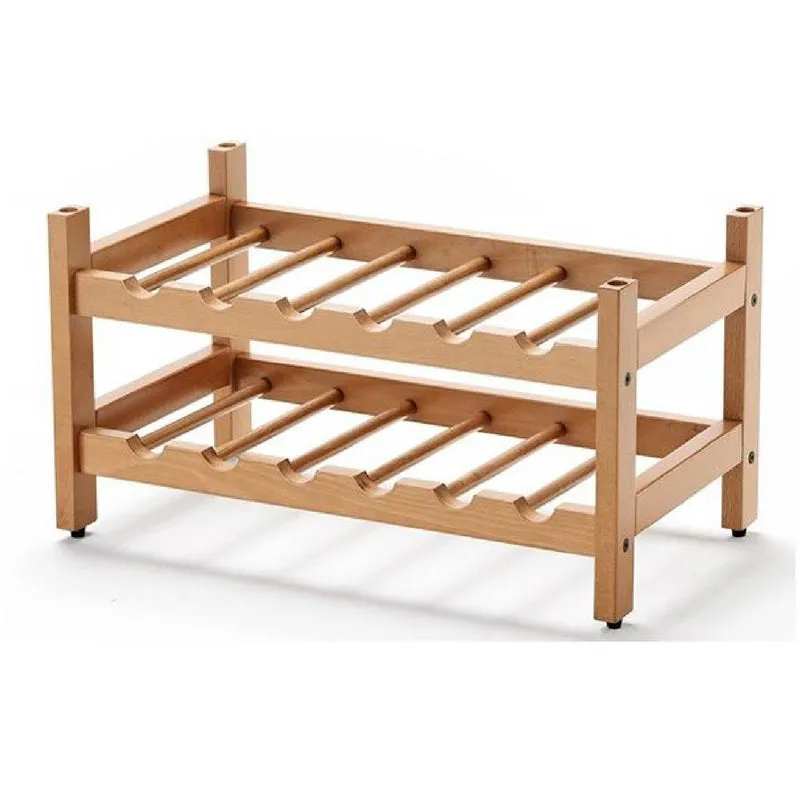ARIT - Weinregal Holz BIRELLONE, Flaschenregal, Weinregal, aus massiver Buche, 12 Plätze, stapelbar von 1 bis 6 - Farbe Kirsche