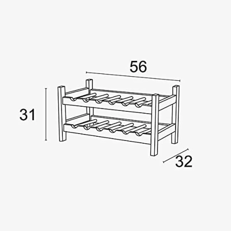 ARIT - Weinregal Holz BIRELLONE, Flaschenregal, Weinregal, aus massiver Buche, 12 Plätze, stapelbar von 1 bis 6 - Farbe Kirsche
