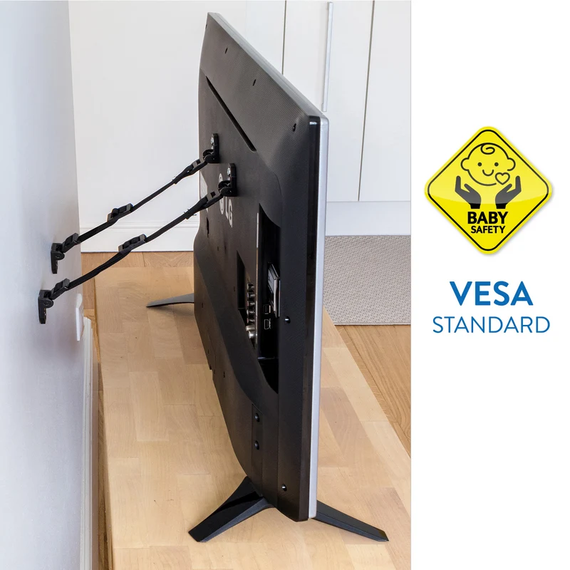 Tatkraft Protect – TV Möbel-Kippsicherung für Kinder, 4 Gurte, Länge bis 70,4 cm.