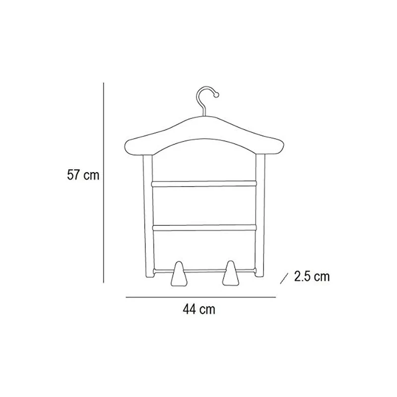 ARIT Milady – Kleiderbügel aus massiver Buche mit 2 Hosenhaltern und 2 Rockklammern, Kirschbaumfarbe, Made in Italy