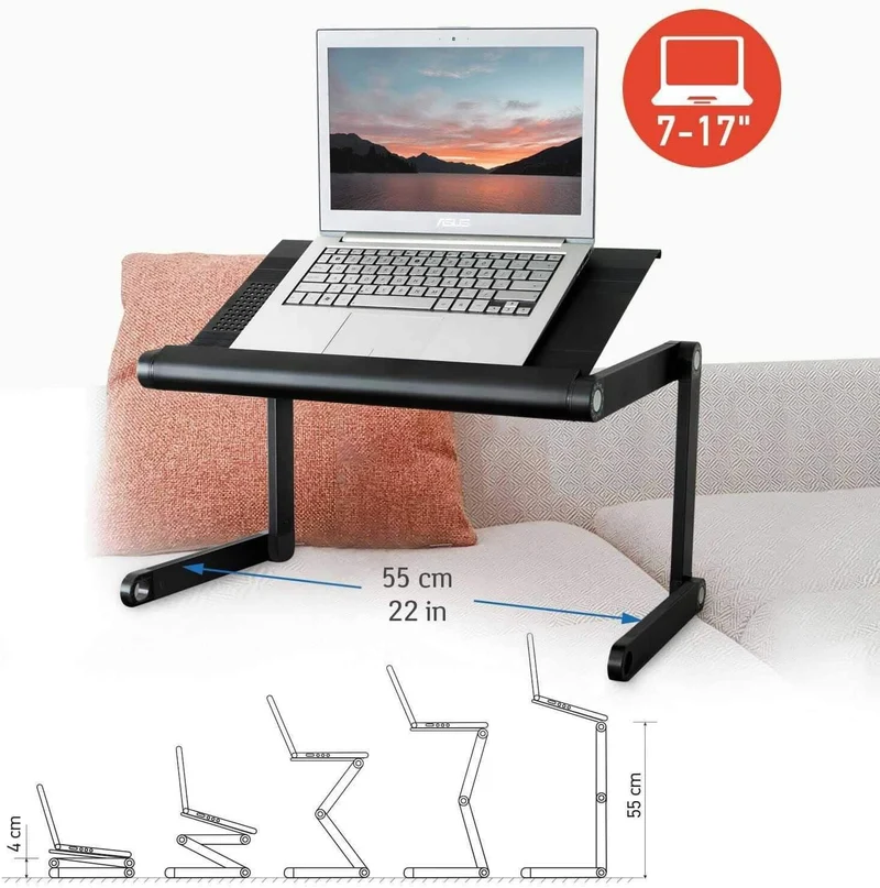 WonderWorker Nobel - Laptoptisch, Betttisch, Laptoptisch Höhenverstellbar, Laptopständer Höhenverstellbar, Laptoptisch Bett, Laptoptisch Sofa