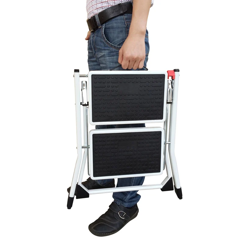 Tatkraft Rock – Klappbare Trittleiter mit 2 Stufen, bis 150 kg, Stahl