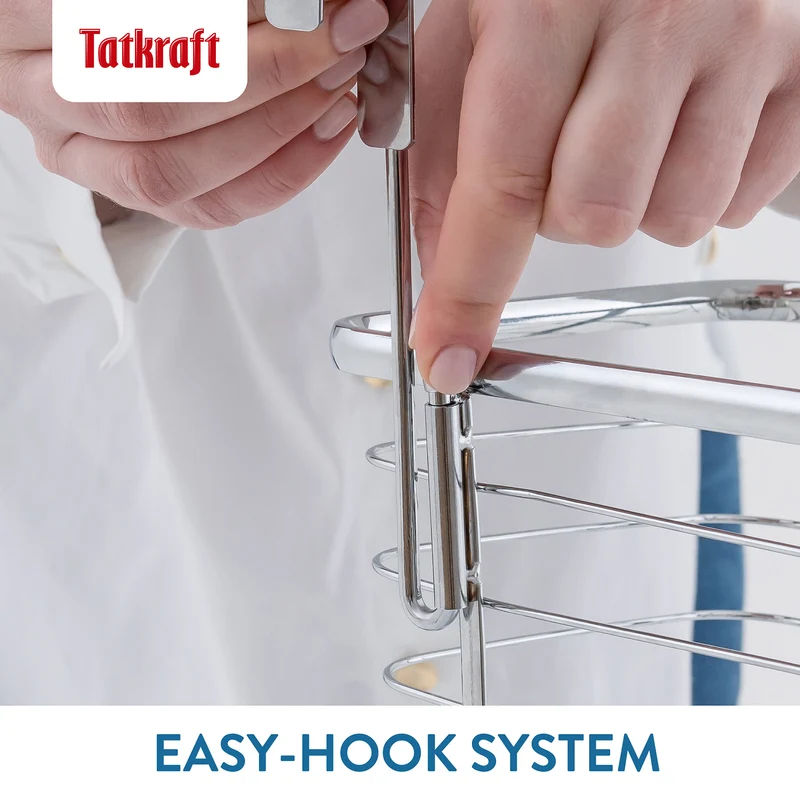 Tatkraft Top – Übertür-Abfalleimer und Hängekorb, 10 L, verchromter Metalldraht.