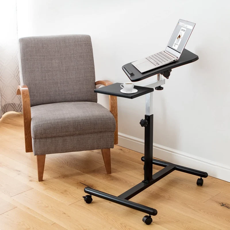 Tatkraft Vanessa - Laptoptisch, Laptoptisch Höhenverstellbar, mit Mausablage, Laptoptisch Sofa, MDF Holz, Stahl, Schwarz