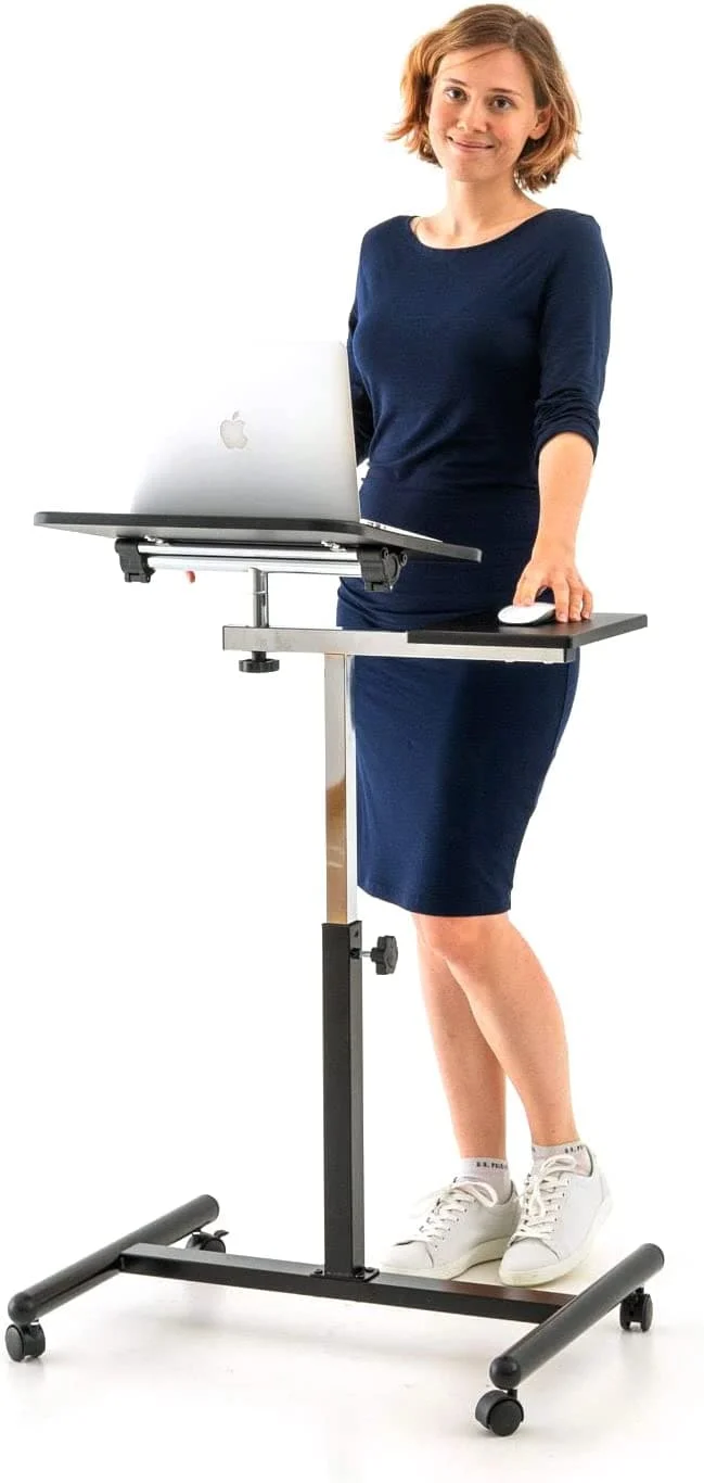 Tatkraft Vanessa - Laptoptisch, Laptoptisch Höhenverstellbar, mit Mausablage, Laptoptisch Sofa, MDF Holz, Stahl, Schwarz