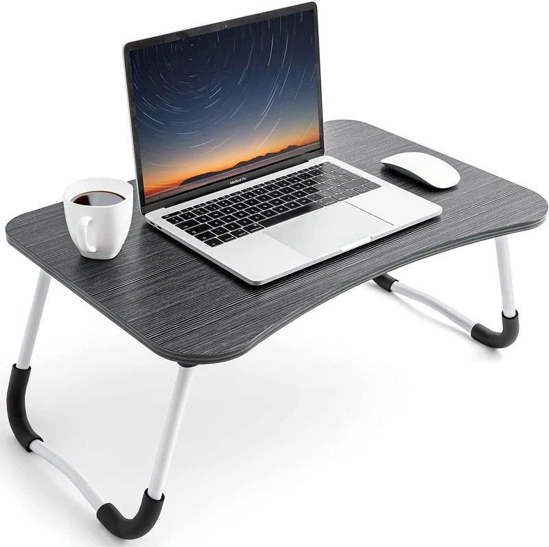 Tatkraft Olaf - Laptoptisch, Laptop Ständer, Laptoptisch Bett, Sofa, Faltbare Betttisch, Tischplatte 60 X 40 cm, Schwarz