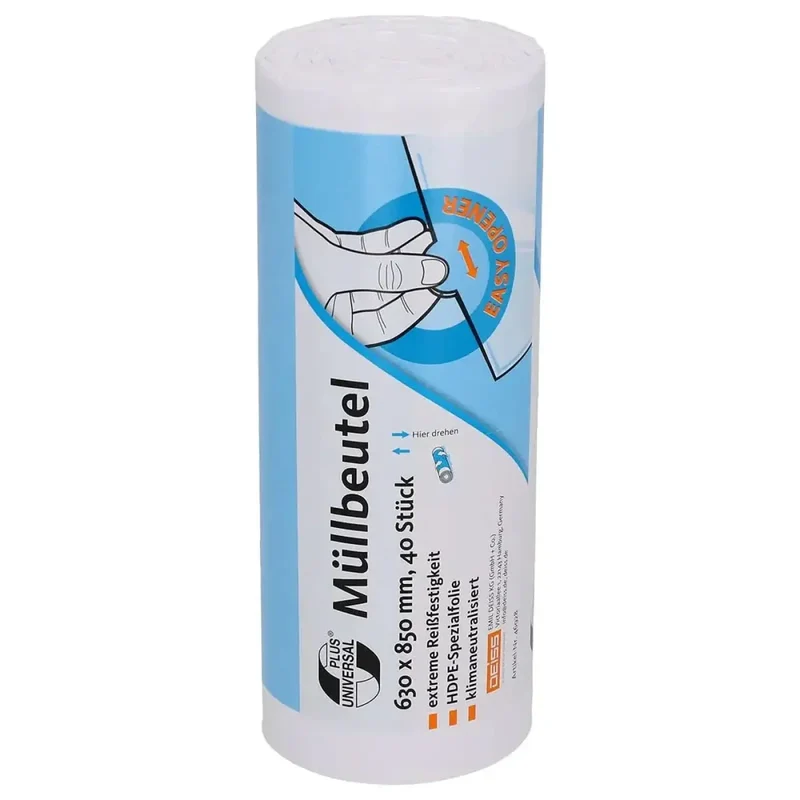 DEISS Universal Plus Müllbeutel HDPE 80 Liter Weiß 46928 passend für Drahtgitterkörbe