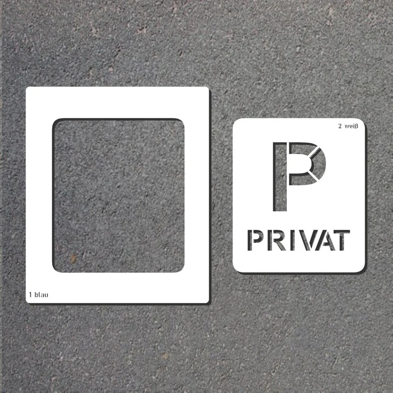 Schablone VZ314-Privat, Privat Parkplatz