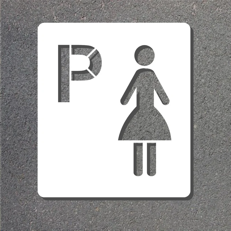Schablone VZ314-Frauen, Frauenparkplatz, 1-farbig, 690x800 mm, Aluminium 1,0 mm