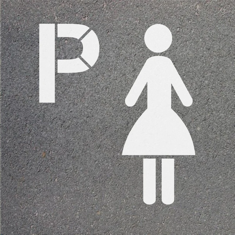 Schablone VZ314-Frauen, Frauenparkplatz, 1-farbig, 690x800 mm, Aluminium 1,0 mm