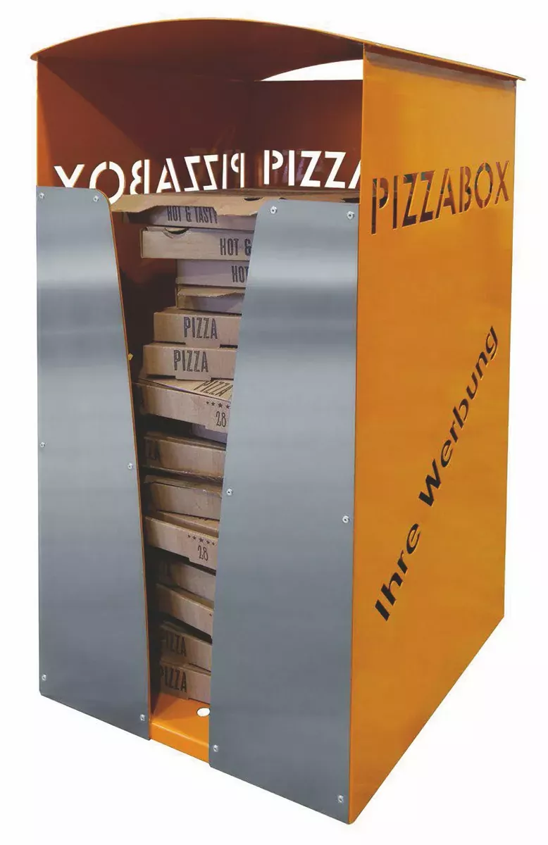 Abfallbehälter Pizzabox-Sammler für bis zu 20 Pizzakartons, Farbe RAL 7016
