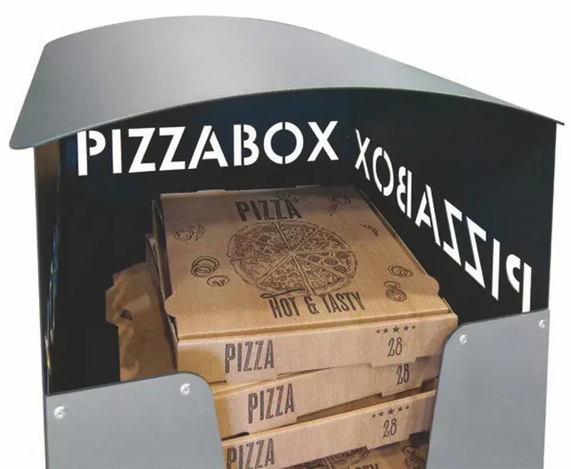 Abfallbehälter Pizzabox-Sammler für bis zu 20 Pizzakartons, Farbe RAL 7016