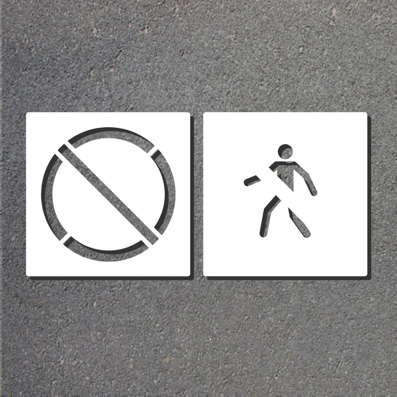 Schablone Durchgang Verboten, ø 300 mm, Kunststoff 0,8 mm