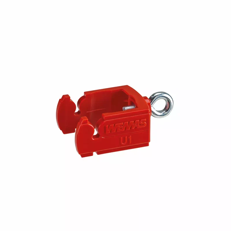 Klemmschelle Typ U1, rot, für Schaftrohr 40x40 mm und Rundrohr ø 42 mm – VPE 100 St.