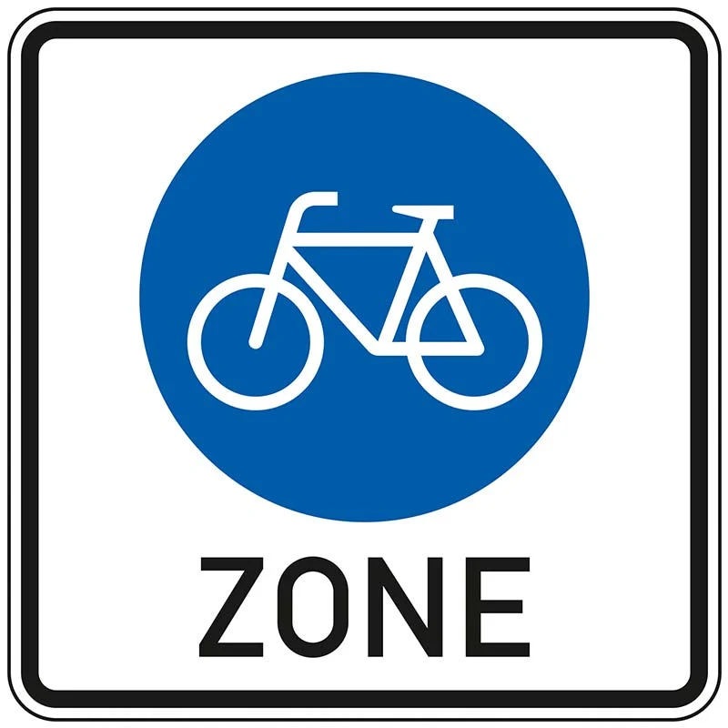 PREMARK ™ Farbige Fahrbahnmarkierung, VZ244.3, Beginn einer Fahrradzone, 900x600 – VPE 2 Stück