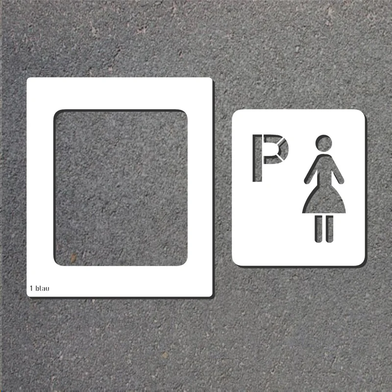 Schablone VZ314-Frauen, Frauenparkplatz, 2-farbig, 510x600 mm, Kunststoff 0,8 mm