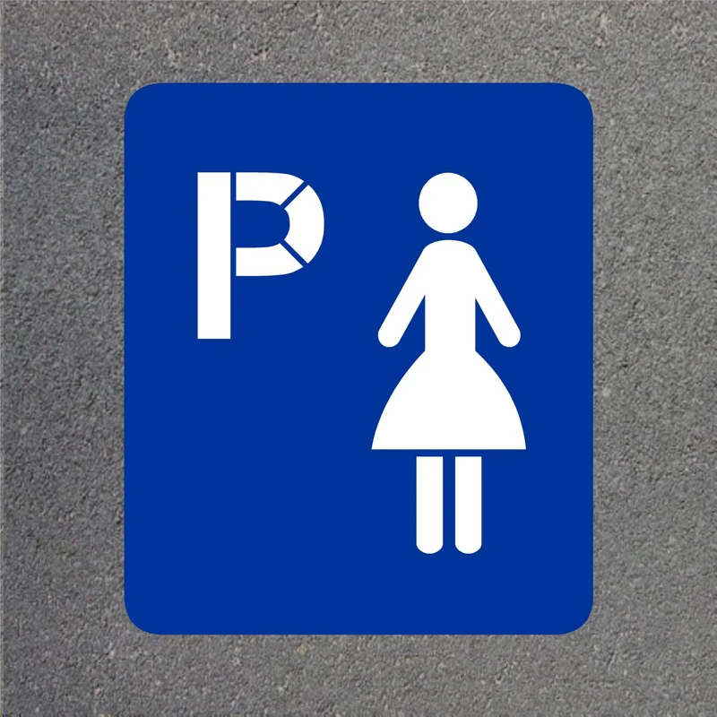 Schablone VZ314-Frauen, Frauenparkplatz, 2-farbig, 510x600 mm, Kunststoff 0,8 mm
