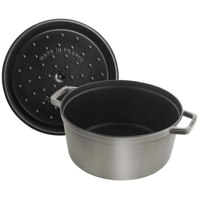 La Cocotte Cocotte 24 cm, rund, Graphit-Grau, Gusseisen
