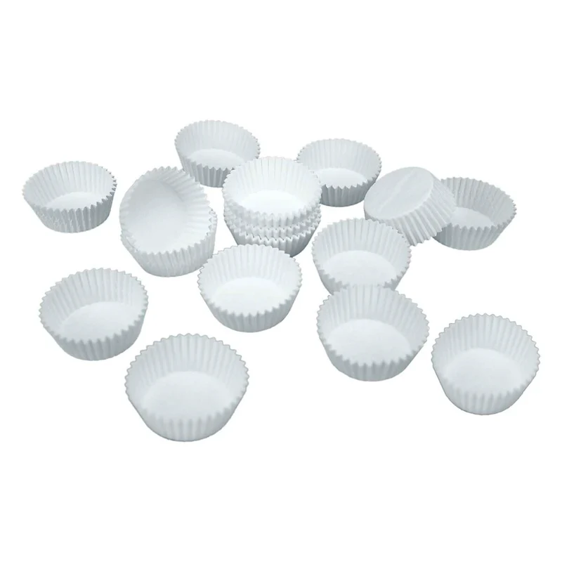Papier-Backförmchen Weiß ø 3/4 cm / H 2 cm 200 Stück Mini Weiss Papier