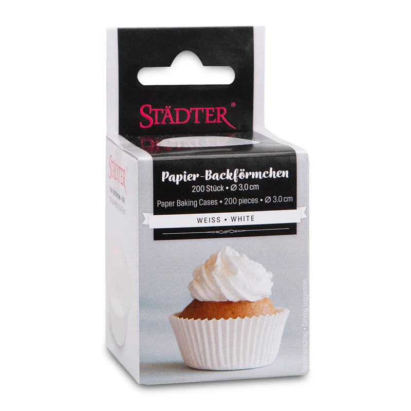 Papier-Backförmchen Weiß ø 3/4 cm / H 2 cm 200 Stück Mini Weiss Papier