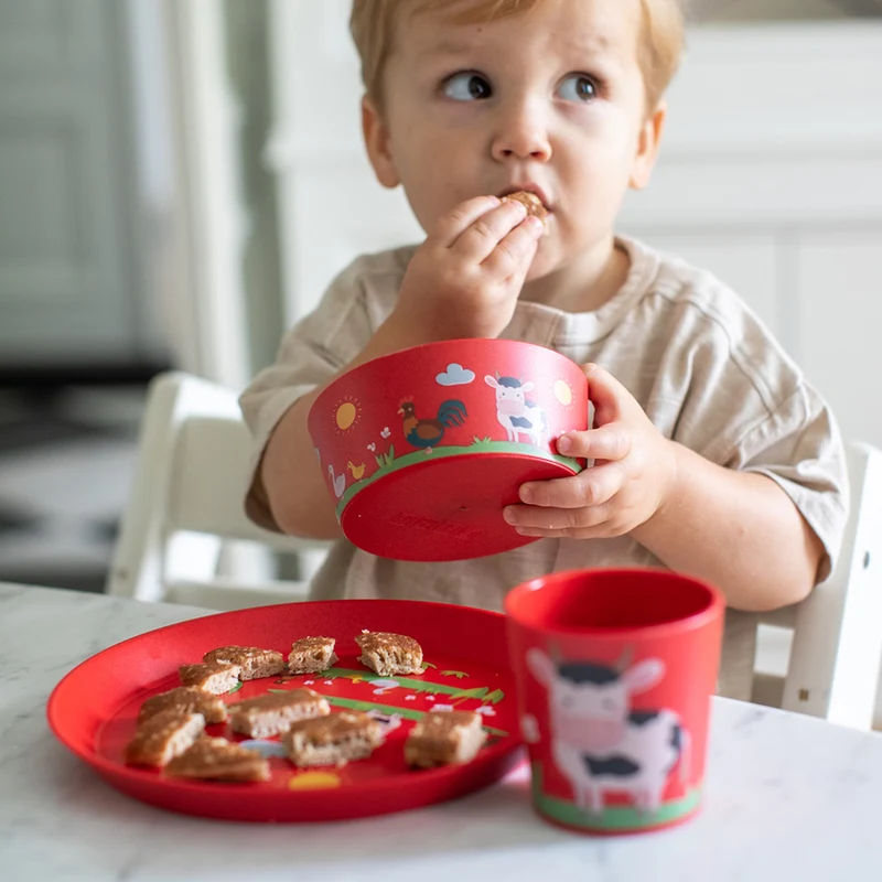 Kleiner Teller + Schale + Becher, CONNECT FARM, 3er-Set