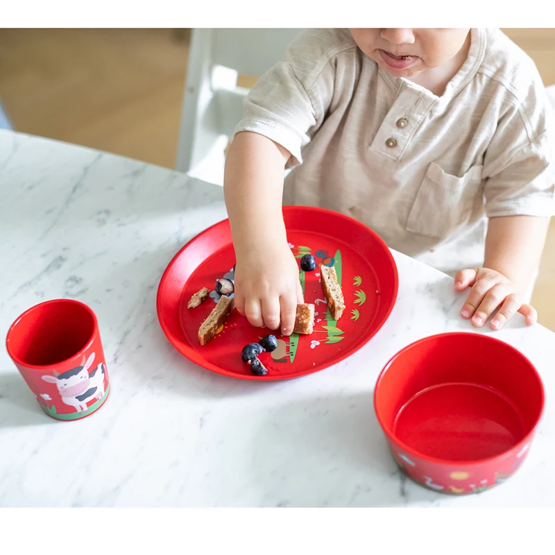 Kleiner Teller + Schale + Becher, CONNECT FARM, 3er-Set