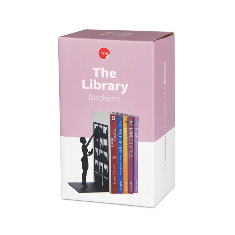 Buchstütze The Library schwarz