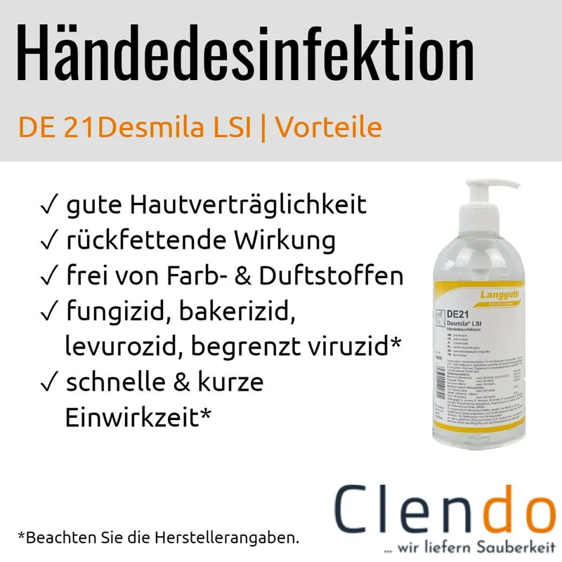 Langguth DE21 Desmila LSI Händedesinfektion 500ml Dosierflasche